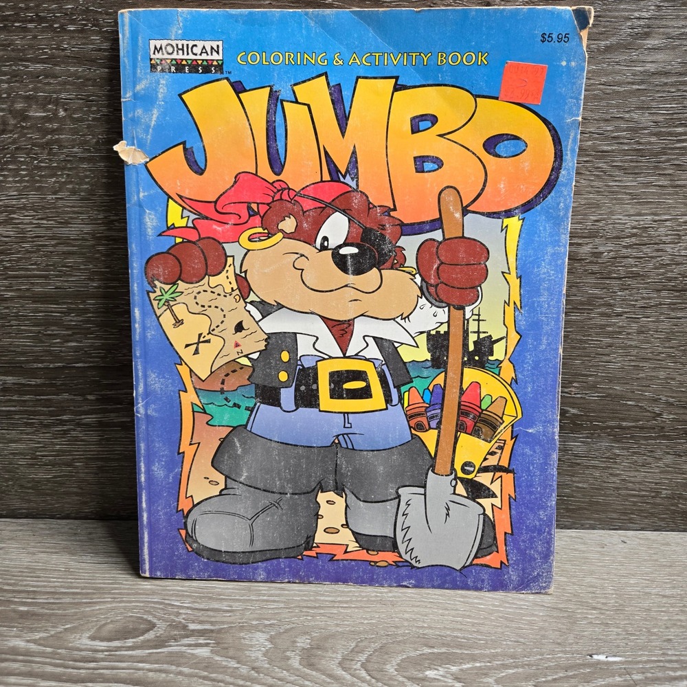 Vintage 1997 Mohican Press Pirate Bear Jumbo Coloring & Activity Book Softcover